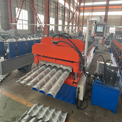 ضخامت اتوماتیک 0.3-0.8mm فلزی لعاب دار کاشی رول تشکیل دستگاه هیدرولیک